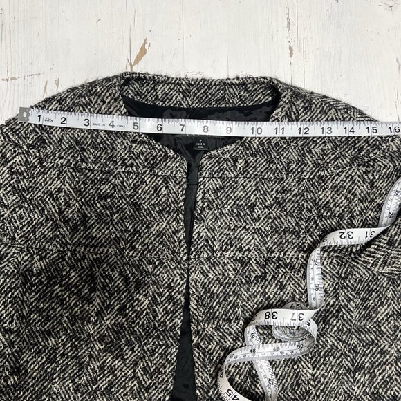 Lafayette 148 Wool Silk Jacket Coat Blazer 2 Crop 3/4 Sleeve Tweed Fall Winter - Picture 5 of 11